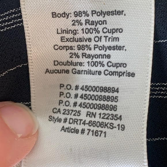 Aritzia Wilfred Tie Front Crop High Waist Pinstripe Black White Women’s 8 - Picture 10 of 10